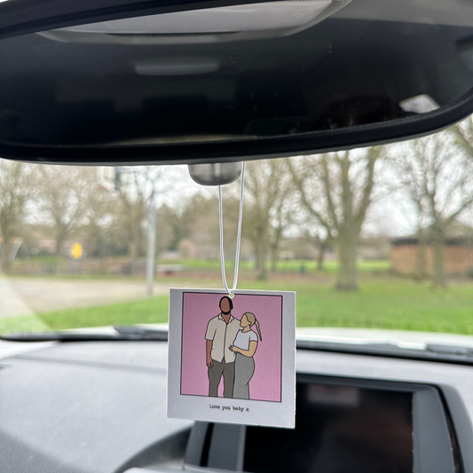 Personalised Polaroid Illustration Car Air Freshener