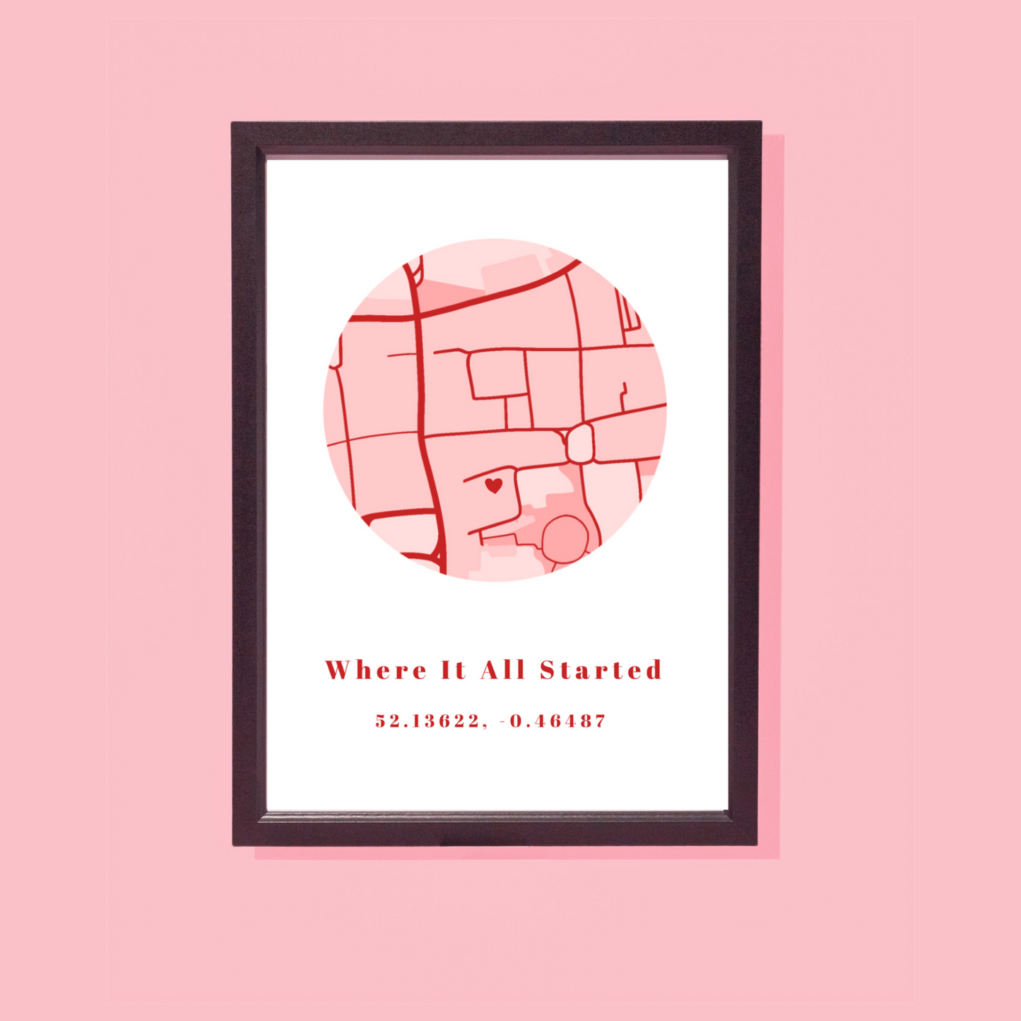 Where It All Started Custom Coordinates Map Print