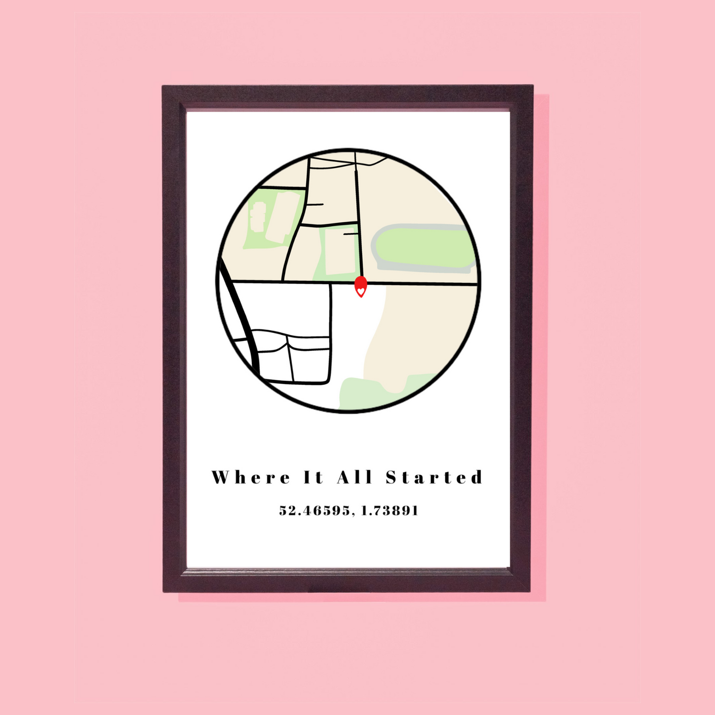 Where It All Started Custom Coordinates Map Print