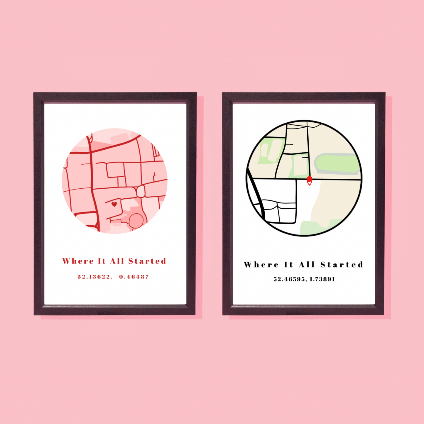 Where It All Started Custom Coordinates Map Print