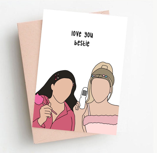 Sophia and Cinzia Inspired 'love you bestie' Card